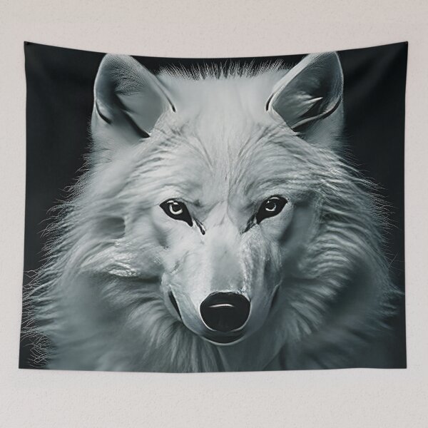 Item preview, White Wolf Portrait In Powerful Black And White  designed and sold by DEC02.