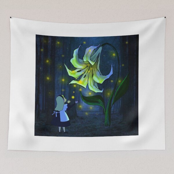 Item preview, Girl in the night sky playing with a flower designed and sold by Dynamight-01.