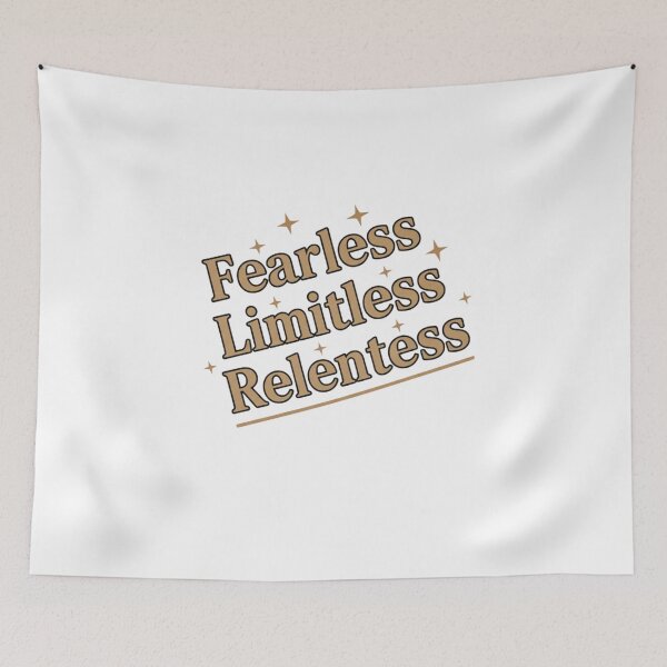 Item preview, Fearless Limitless Relentless Quote Sticker – Bold Minimal Typography designed and sold by Happyfreedom.