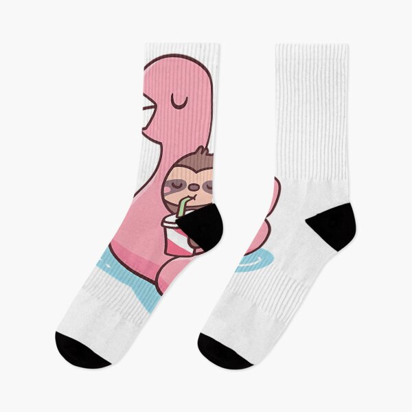 Item preview, Cute Little Sloth Chilling On Flamingo Pool Float designed and sold by Felixnouer.