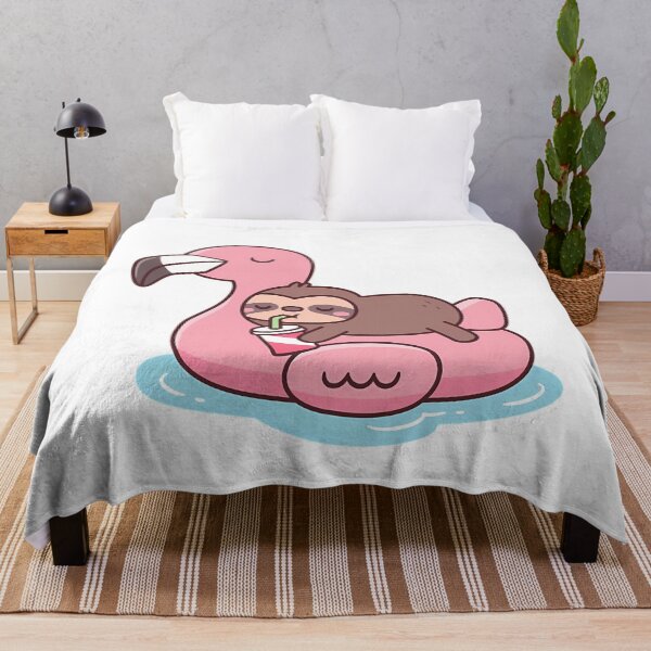 Item preview, Cute Little Sloth Chilling On Flamingo Pool Float designed and sold by Felixnouer.