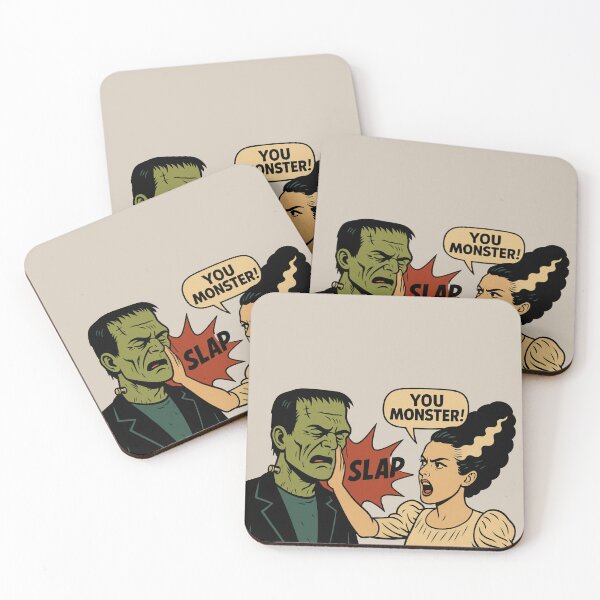 Item preview, You Monster – Frankenstein & Bride Pop Art Comic Horror Design designed and sold by hangmeart.