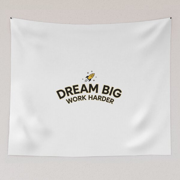 Item preview, Dream Big Work Harder Sticker – Bold Success Mindset Quote designed and sold by Happyfreedom.