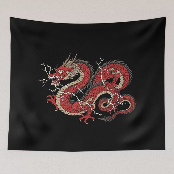 Item preview, Japanese Thunder Dragon | Red Mythical Beast designed and sold by Oni & Ocha.
