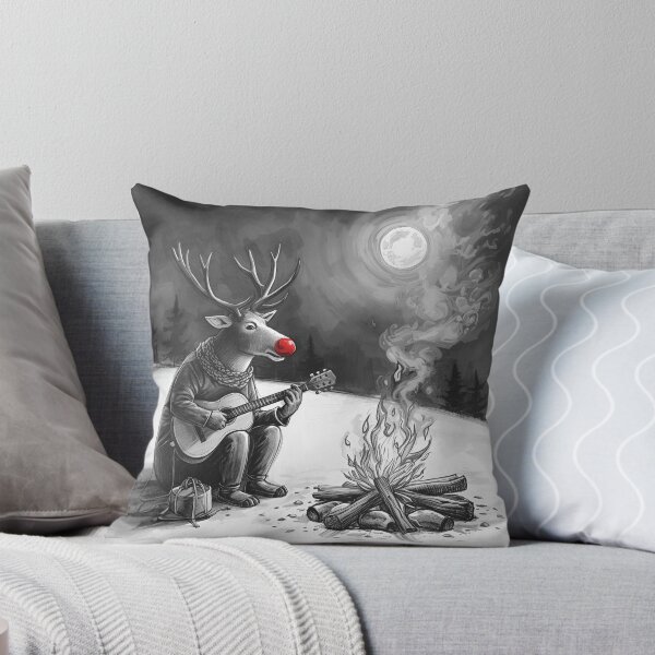 Item preview, Reindeer Strumming by the Campfire – Cozy Acoustic Christmas designed and sold by Hintotees.