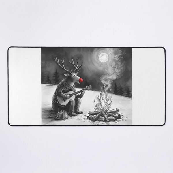Item preview, Reindeer Strumming by the Campfire – Cozy Acoustic Christmas designed and sold by Hintotees.