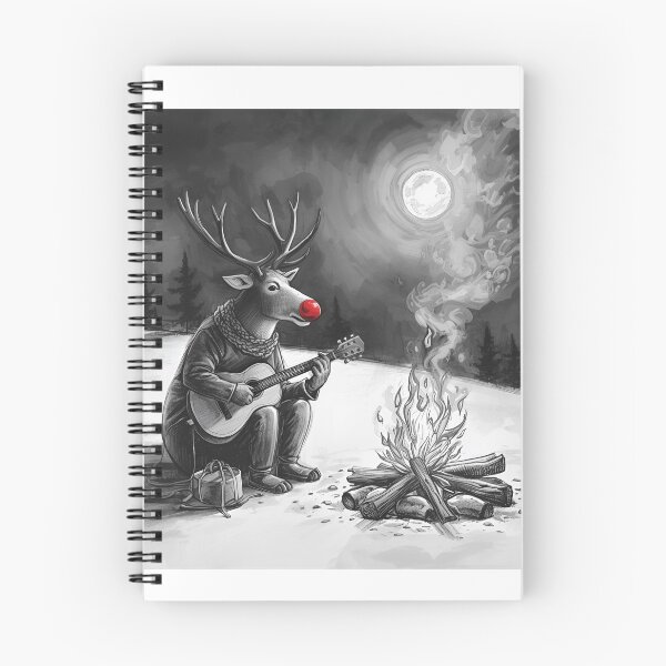 Item preview, Reindeer Strumming by the Campfire – Cozy Acoustic Christmas designed and sold by Hintotees.
