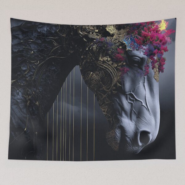 Item preview,  Ethereal Dark Horse - Mystical Fantasy Art designed and sold by Mystikos Art.