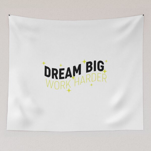 Item preview,  Dream Big Work Harder Sticker – Bold Success Mindset Quote designed and sold by Happyfreedom.