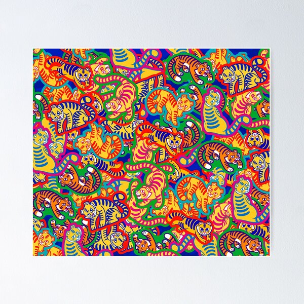 Item preview, Graffiti Acrylic Tigers Cute designed and sold by Inugami Pink.