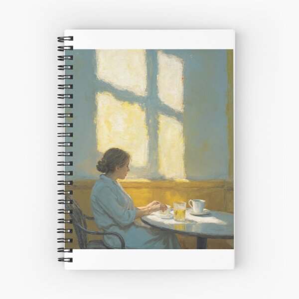 Item preview, Woman in Sunlit Café – Impressionist Painting designed and sold by natthaaekf.