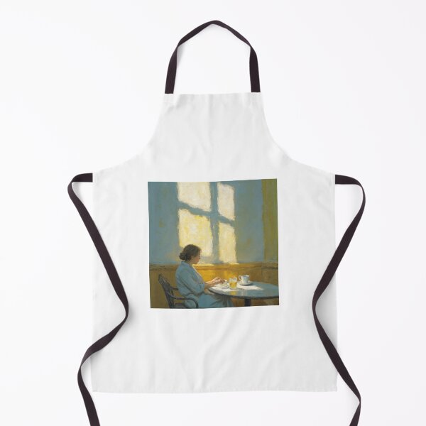 Item preview, Woman in Sunlit Café – Impressionist Painting designed and sold by natthaaekf.