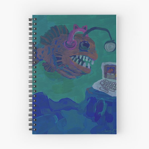 Item preview, angler fish listening to his favorite music (a discarded demo from an indie singer) designed and sold by guilhernunes.