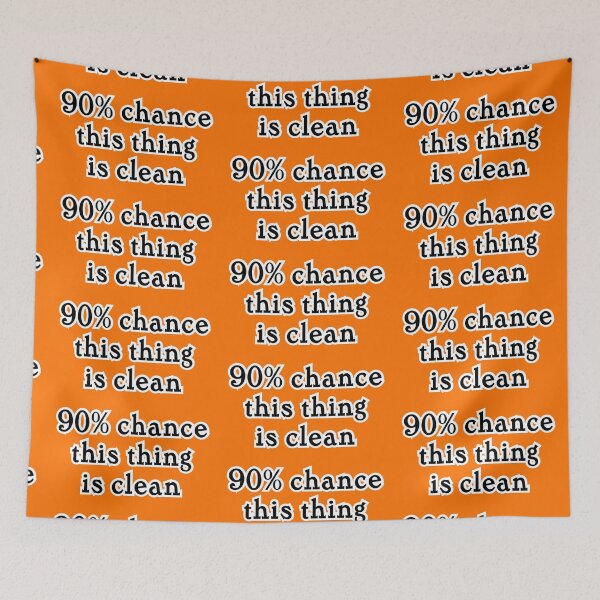 Item preview, 90% chance this shirt/thing/person is clean, orange background designed and sold by mntimg.