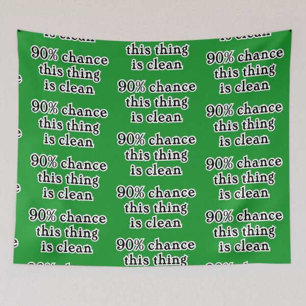 Item preview, 90% chance this shirt/thing/person is clean, green background designed and sold by mntimg.