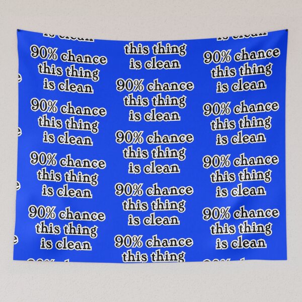 Item preview, 90% chance this shirt/thing/person is clean, blue background designed and sold by mntimg.