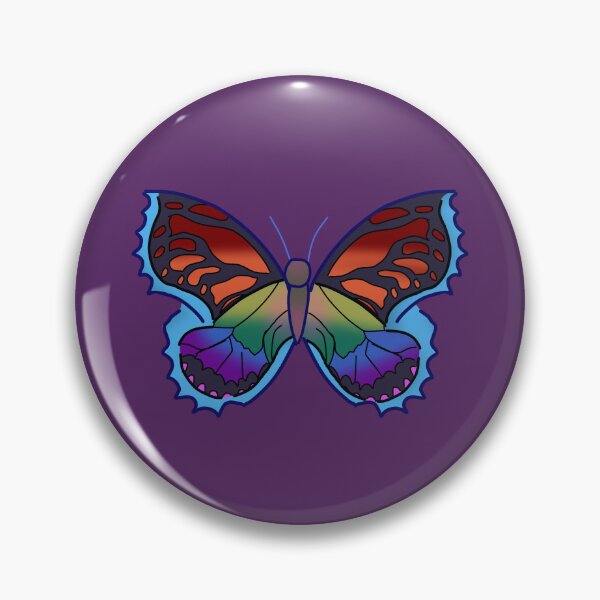 Item preview, Rainbow Butterfly with Blue Outline designed and sold by AHumanArtMachine.