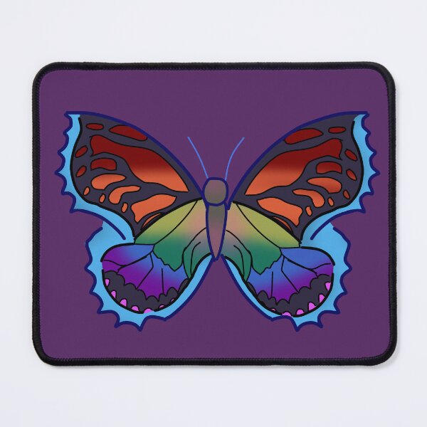 Item preview, Rainbow Butterfly with Blue Outline designed and sold by AHumanArtMachine.