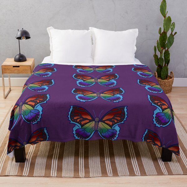 Item preview, Rainbow Butterfly with Blue Outline designed and sold by AHumanArtMachine.