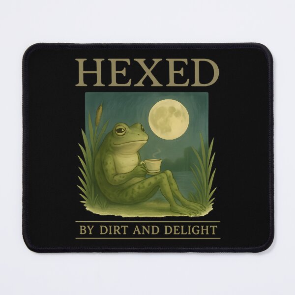Item preview, Funny Hexed Frog Drinking Tea Under Moon Cute Witchy Design designed and sold by DrawHandArt.