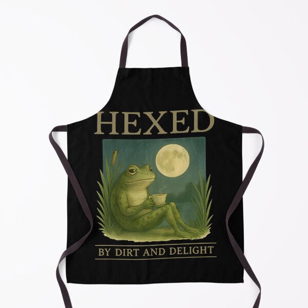 Item preview, Funny Hexed Frog Drinking Tea Under Moon Cute Witchy Design designed and sold by DrawHandArt.