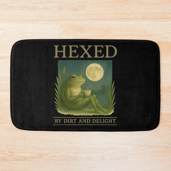 Item preview, Funny Hexed Frog Drinking Tea Under Moon Cute Witchy Design designed and sold by DrawHandArt.