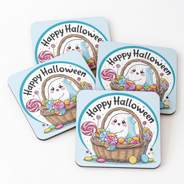 Item preview, Happy Halloween Ghost Candies Round Sticker  designed and sold by colorleafz.