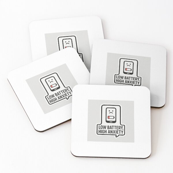 Item preview, Low Battery, High Anxiety – Funny Phone Sticker designed and sold by MakeMood Studio.