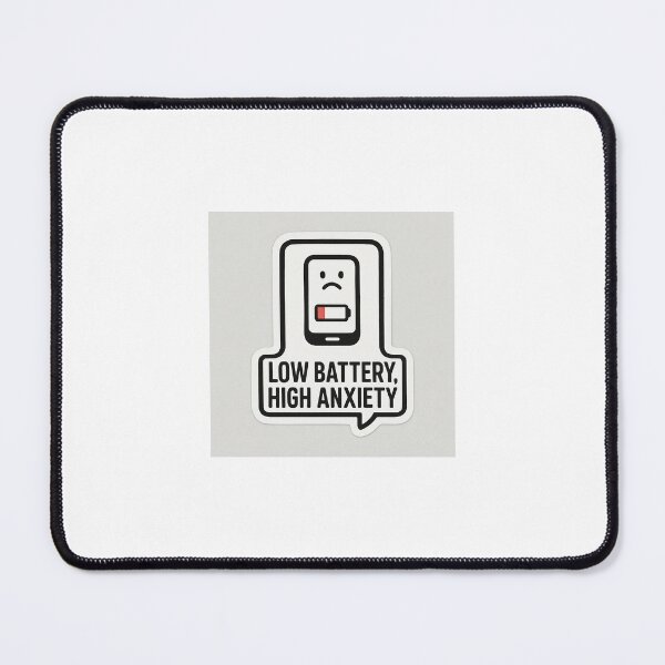 Item preview, Low Battery, High Anxiety – Funny Phone Sticker designed and sold by MakeMood Studio.