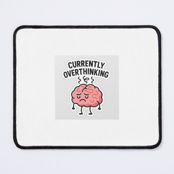 Item preview, Currently Overthinking – Funny Brain Sticker for Students & Overthinkers designed and sold by MakeMood Studio.