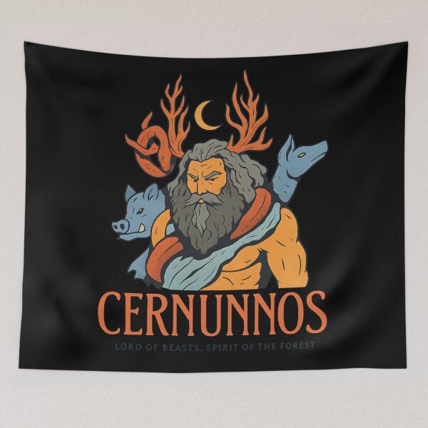 Item preview, Cernunnos Lord of Beasts Celtic Forest Spirit Mythology Pagan Design designed and sold by DrawHandArt.