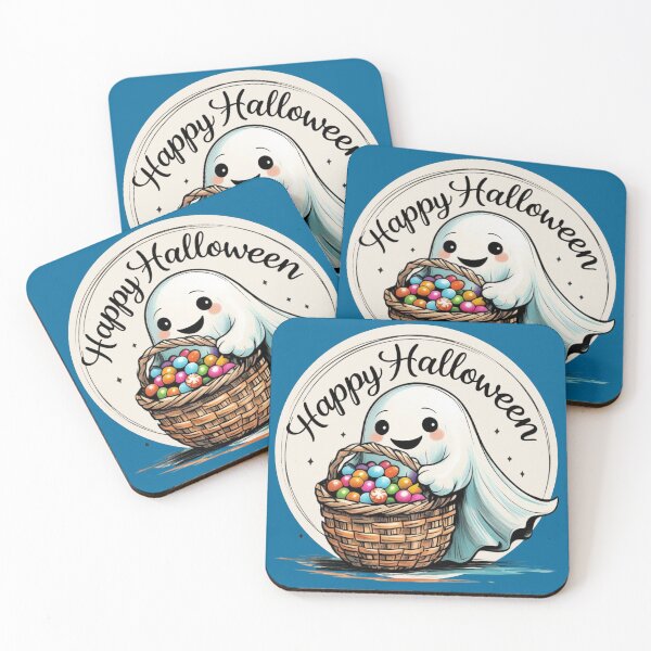 Item preview, Happy Halloween White Ghost Round Sticker designed and sold by colorleafz.