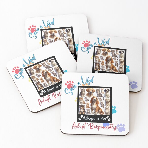 Item preview, Adopt a Pet Poster Save a Life Adopt Responsibly Cats and Dogs Design designed and sold by Myrtle Rose Designs.