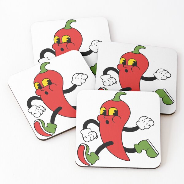 Item preview, Chili pepper cartoon running funny, retro and vintage designed and sold by MelanyArtz.
