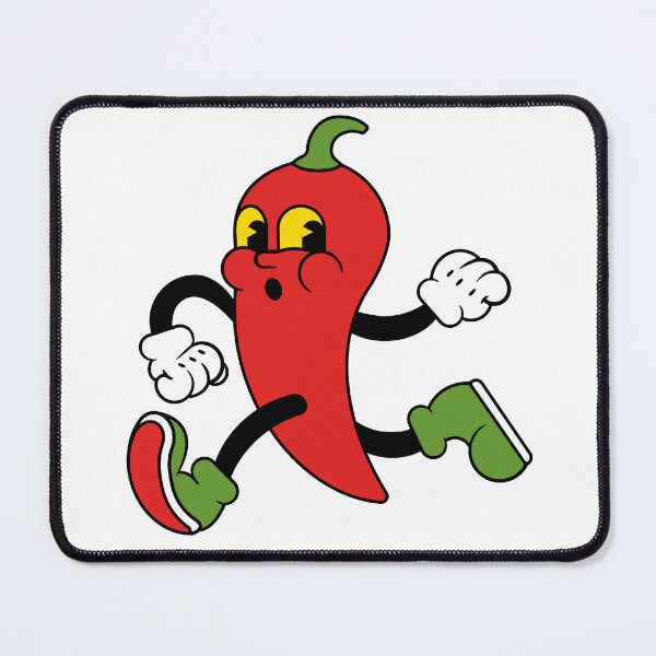 Item preview, Chili pepper cartoon running funny, retro and vintage designed and sold by MelanyArtz.