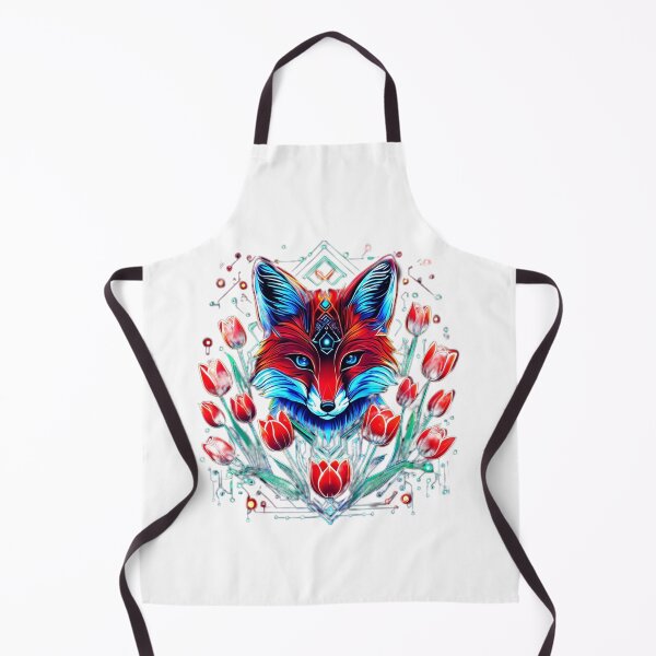 Item preview, Mystic Geometric Fox with Neon Tulips – Futuristic Wildlife Art for Nature Lovers designed and sold by Naturalite19.