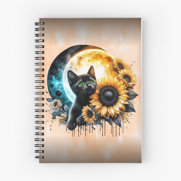 Item preview, Black Cat with Moon and Sunflowers designed and sold by Eclectic Monkey.
