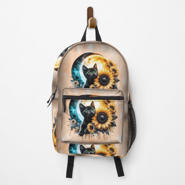 Item preview, Black Cat with Moon and Sunflowers designed and sold by Eclectic Monkey.
