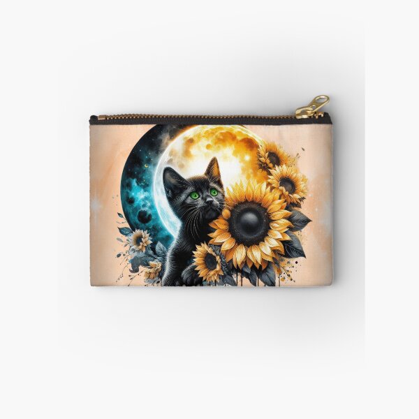 Item preview, Black Cat with Moon and Sunflowers designed and sold by Eclectic Monkey.