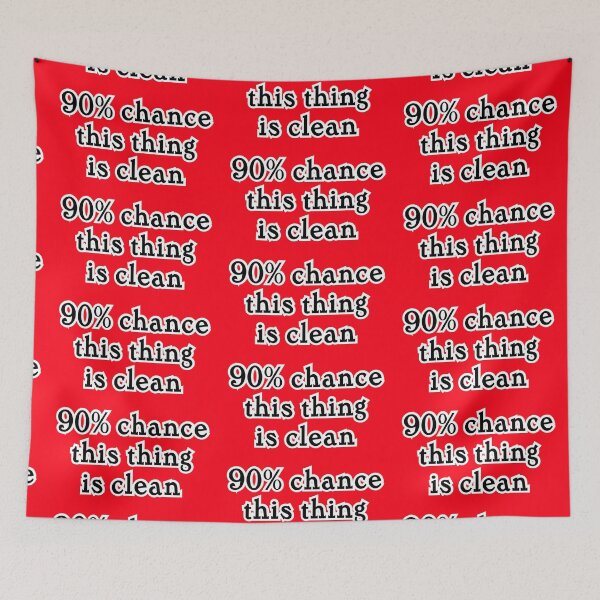 Item preview, 90% chance this shirt/thing/person is clean, red background designed and sold by mntimg.