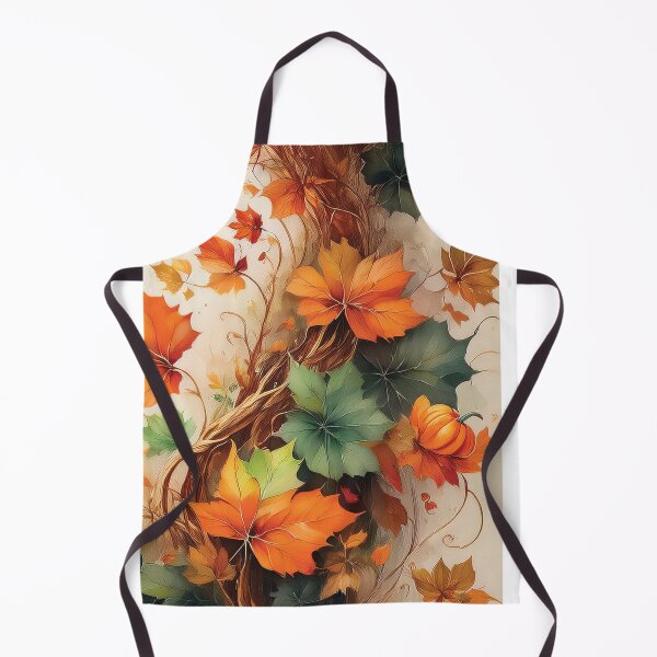 Item preview, TEAL and orange Fall season minimalist maple leaves, Green and burnt orange leaf painting, vintage autumn theme leaves designed and sold by navitalidesign.