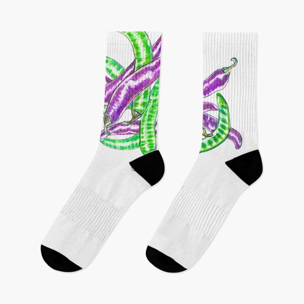 Item preview, Enchanted Green & Purple Chili Peppers designed and sold by CosmicNectarArt.