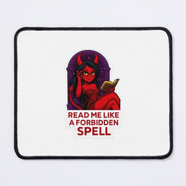 Item preview, Read Me Like a Forbidden Spell – Devil Girl Gothic Library Sticker designed and sold by Aucia.