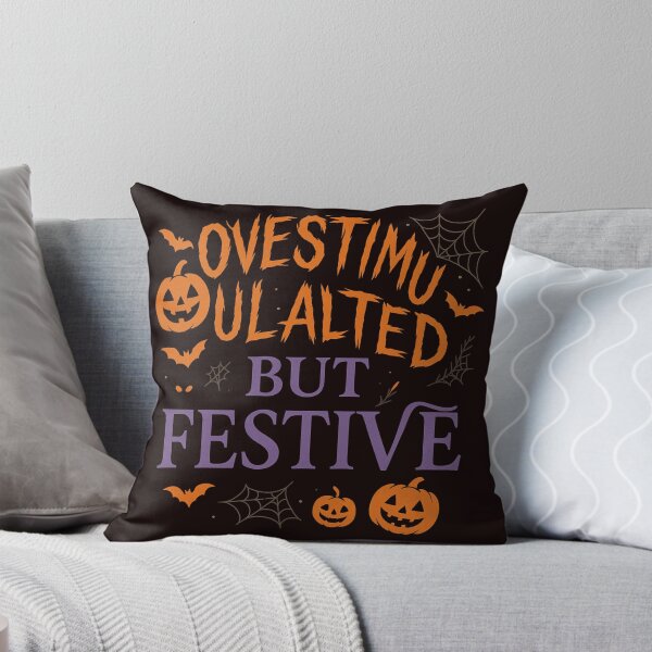 Item preview, Overstimulated But Festive – Funny Halloween Typography Design designed and sold by FrameFlow.
