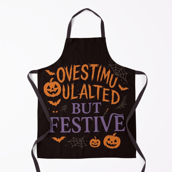 Item preview, Overstimulated But Festive – Funny Halloween Typography Design designed and sold by FrameFlow.