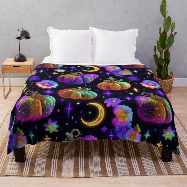 Item preview, Neon Pumpkin and Celestial Floral Pattern designed and sold by Kybruno's Creations.