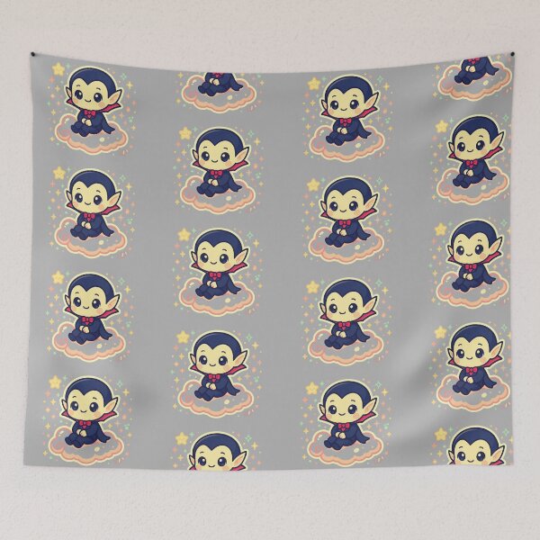 Item preview, Kawaii Chibi Vampire on Candy Cloud – Cute Halloween Sticker designed and sold by Heather's Creative Apparel.