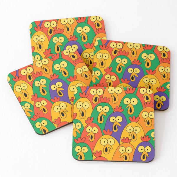 Item preview, Whimsical Chicken Explosion – Vibrant Colorful Seamless Chicken Pattern designed and sold by AnTartstudios.