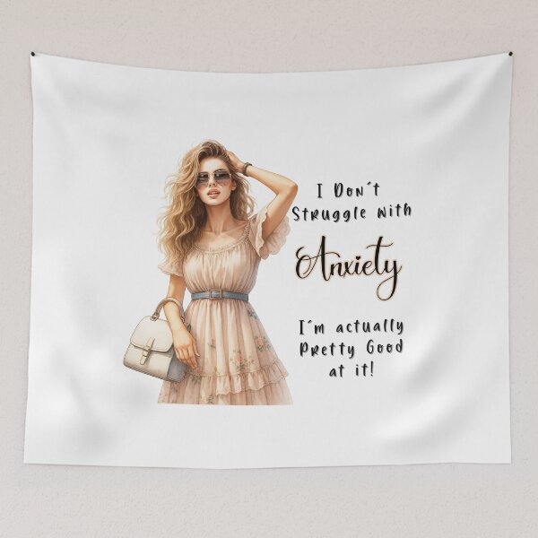 Item preview, Anxiety Aesthetic Fashion Girl Illustration Mental Health Awareness Design designed and sold by Myrtle Rose Designs.