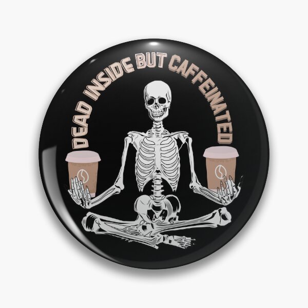 Artikelvorschau, Innerlich tot, aber koffeiniert. Skelette, die Kaffee trinken. Lustige Skelette. Halloween-Geschenke für Kaffeeliebhaber. Totenkopf. Gruselige Zeit. Szn entworfen und verkauft von MatthewViews.